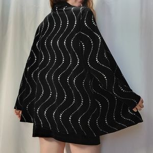 Velvet Sparkly Moon Phases Cardigan, women's xl